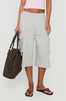 Princess Polly Princess Polly Harleah Wide Leg Fleece Cargo Shorts