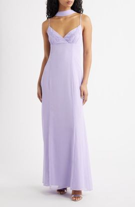 Princess Polly Princess Polly Jadira Open Back Maxi Dress & Scarf Set