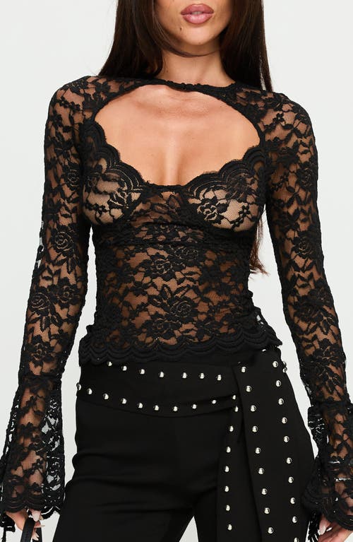 Princess Polly Princess Polly Karmel Cutout Lace Long Sleeve Top