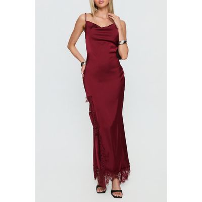 Princess Polly Princess Polly Katalyna Cowl Neck Lace Maxi Dress