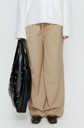 Princess Polly Princess Polly Ketrina Plaid Wide Leg Drawstring Pants