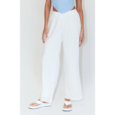 Princess Polly Princess Polly Louis Cotton & Linen Wide Leg Pants