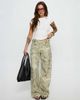 Princess Polly Princess Polly Mckinley cross over belt detail wide leg mid rise jeans in camo print-Multi - 1