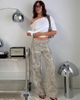 Princess Polly Princess Polly Mckinley cross over belt detail wide leg mid rise jeans in camo print-Multi - 2