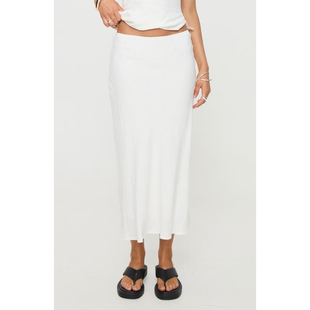 Princess Polly Princess Polly Mercer Low Rise Linen Blend Midi Skirt