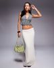 Princess Polly Princess Polly Mixing It Up shirred tie detail plunge cropped top in black gingham-Multi - 2