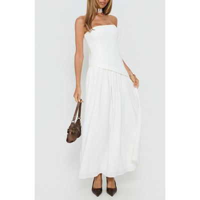 Princess Polly Princess Polly Odela Strapless Drop Waist Scarf Hem Dress