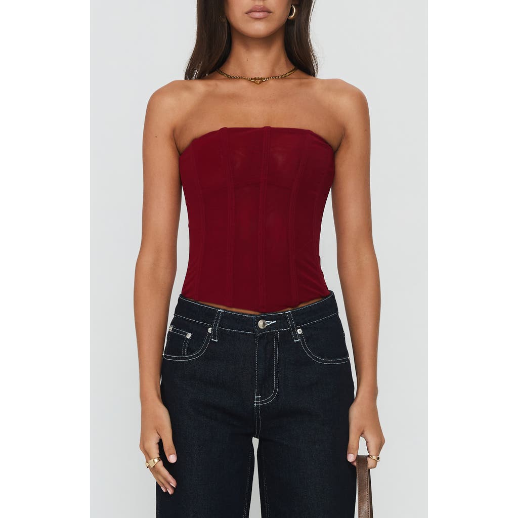 Princess Polly Princess Polly Oscuro Strapless Mesh Corset Top