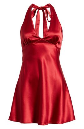 Princess Polly Princess Polly Pelagia Satin Halter Minidress