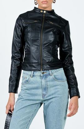 Princess Polly Princess Polly Pottsville Faux Leather Moto Jacket