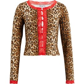 Princess Polly Princess Polly Pour It Up Leopard Lace Trim Button-Up Top 