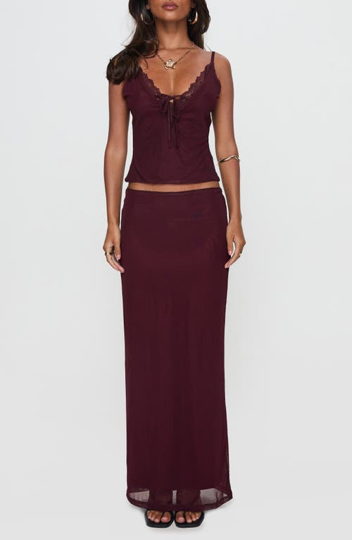 Princess Polly Princess Polly Reiko Lace Trim Mesh Camisole & Maxi Skirt Set