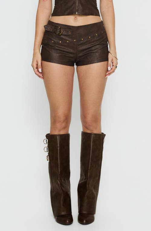 Princess Polly Princess Polly Romey Stud Faux Leather Shorts