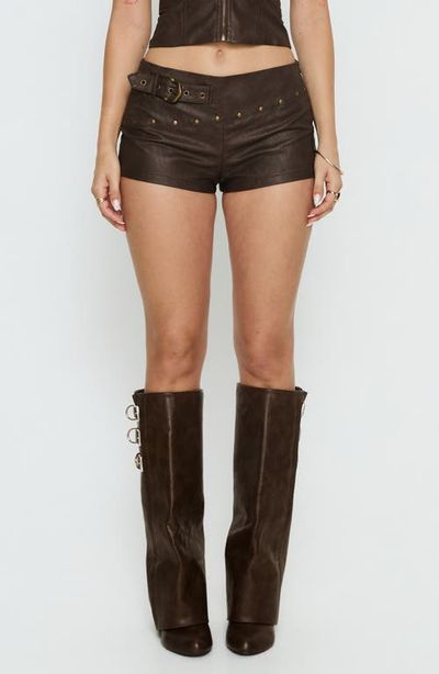 Princess Polly Princess Polly Romey Stud Faux Leather Shorts