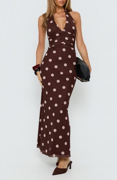 Princess Polly Princess Polly Saviana Halter Ruched Maxi Dress