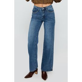 Princess Polly Princess Polly Saving Up Studded Straight Leg Jeans