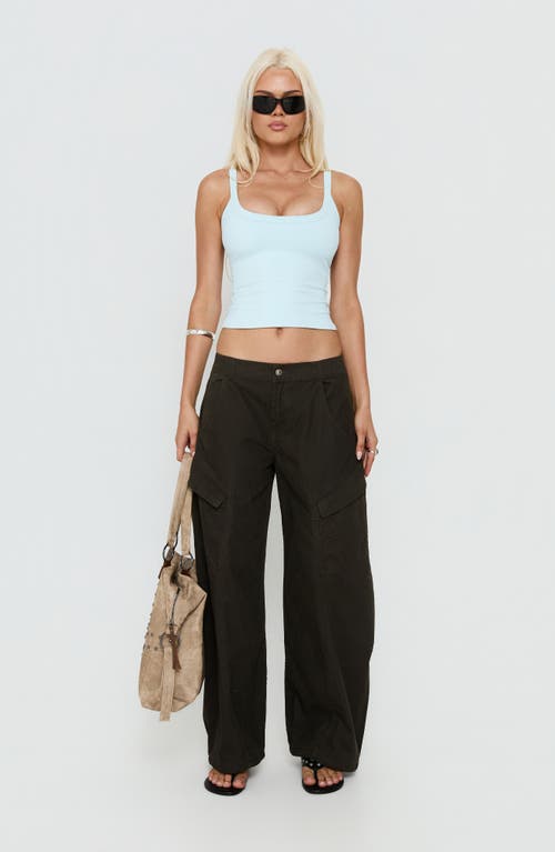 Princess Polly Princess Polly Selective Memory Low Rise Wide Leg Cargo Pants