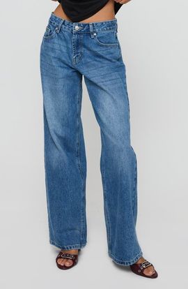 Princess Polly Princess Polly Serenitia Mid Rise Straight Leg Jeans