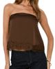 Princess Polly Princess Polly Sheyla Lace Trim Strapless Satin Top - 1