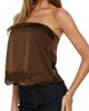 Princess Polly Princess Polly Sheyla Lace Trim Strapless Satin Top - 3