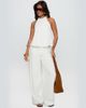 Princess Polly Princess Polly Silver Moon linen blend tie waist detail wide leg pants in white - 1