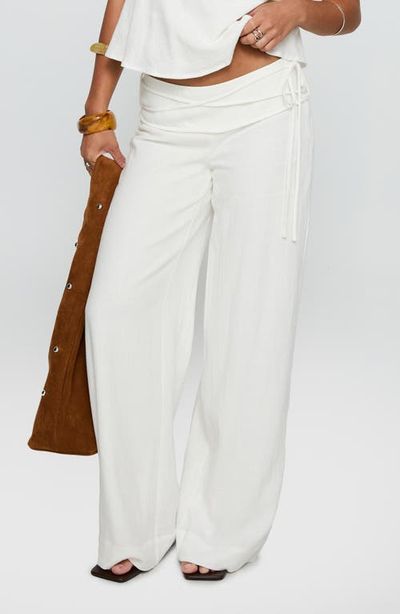 Princess Polly Princess Polly Silver Moon Tie Waist Wide Leg Pants