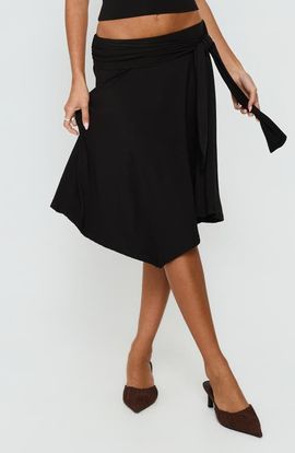 Princess Polly Princess Polly Soft Focus Tie Waist Midi Skirt