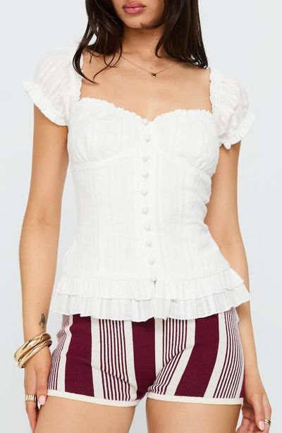 Princess Polly Princess Polly Suiter Frill Detail Puff Sleeve Top