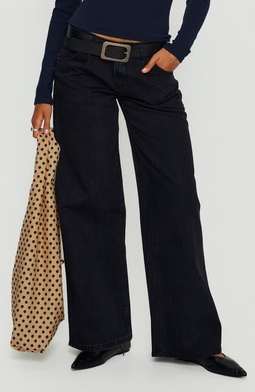 Princess Polly Princess Polly Supercut Low Rise Pleated Wide Leg Jeans
