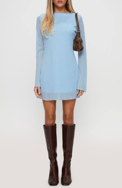 Princess Polly Princess Polly Visualize Drape Back Long Sleeve Knit Minidress