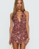Princess Polly Reilley Plunge Neck Playsuit Mauve Floral - 2