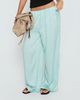Princess Polly Salona Satin Straight Leg Pants Jelly Mint - 1