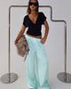 Princess Polly Salona Satin Straight Leg Pants Jelly Mint - 2