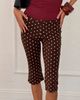 Princess Polly Samaira Capri Pant Brown Polka Dot - 2