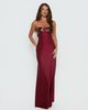 Princess Polly See The Vision Sequin Bust Strapless Maxi Dress Burgundy - 1
