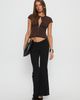 Princess Polly Showstopper V-Front Pant Black - 1