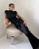 Princess Polly Slow Ride Mid Rise Bootleg Belted Jeans Washed Black - 2