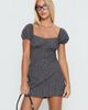 Princess Polly Sorynna Short Sleeve Playsuit Navy Check - 2