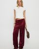 Princess Polly Soulstar Satin Pants Wine - 1