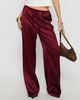 Princess Polly Soulstar Satin Pants Wine - 2