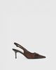 Princess Polly Tiptoe Slingback Heels Brown - 1