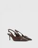 Princess Polly Tiptoe Slingback Heels Brown - 2