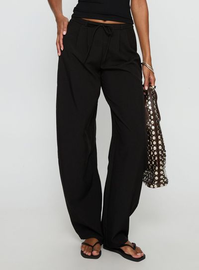 Princess Polly Triffid Barrel Leg Pants Black