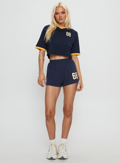 Princess Polly UC Berkeley Soffee Shorts Navy