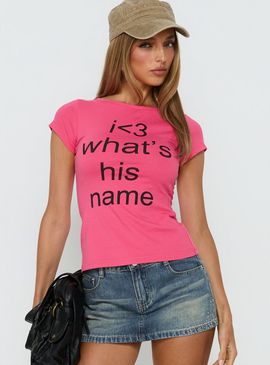 Princess Polly What's His Name Graphic Top Hot Pink