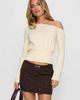 Princess Polly Yellena Buckle Mini Skirt Brown Pinstripe - 1