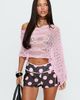 Princess Polly Yselle Micro Shorts Pink / Brown Polka Dot - 1