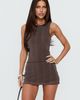 Princess Polly Yumiko Lurex Romper Brown Stripe - 1