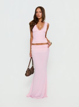 Princess Polly Zespri Jersey Maxi Skirt Pink