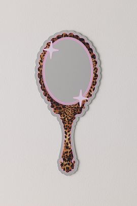 Printed Weird Printed Weird Handheld Leopard Vanity Mirror in Leopard at Urban Outfitters